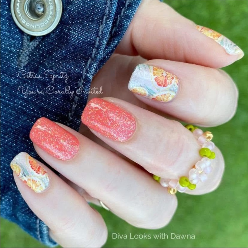 *Exclusive* Color Street: Citrus Spritz | White Orange Yellow Summer Fruit Frost - Picture 11 of 13